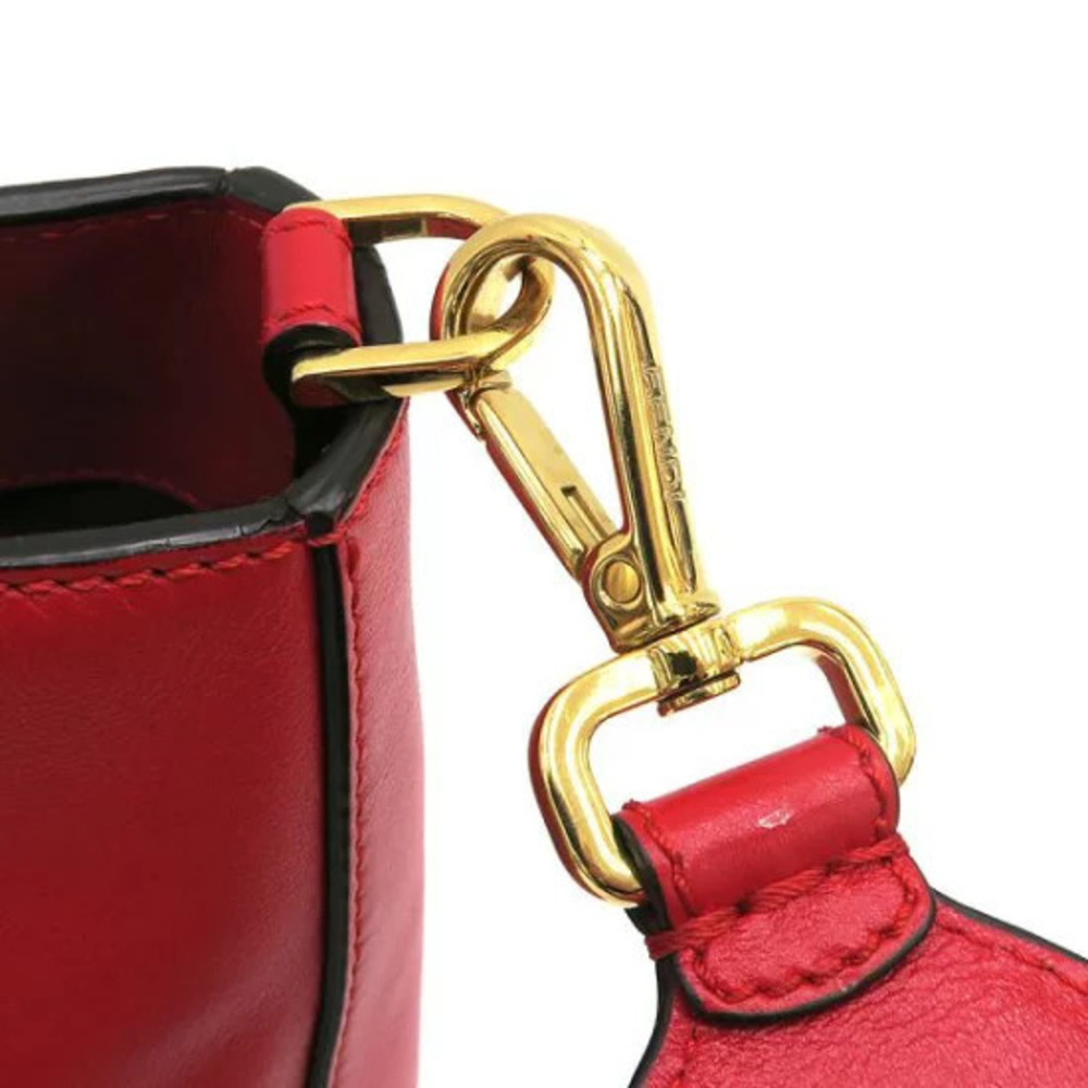 Fendi Vitello Glacier FF Tote Rosso Cardinale leather Red - Picture 8 of 9